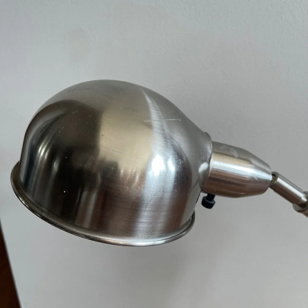 VTG IKEA Format Desk Lamp Silver Steel Adjustable Arm Industrial Modern